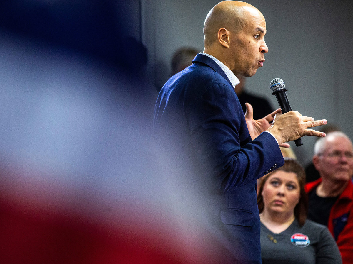 New Jersey senator Cory Booker speaks at an event